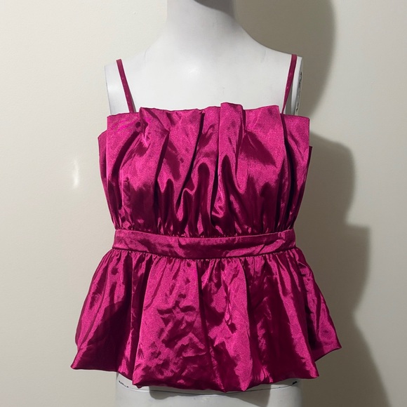 Thirty thirty Elegant Pink Satin Women's Top Size L New With Tag - Picture 1 of 9